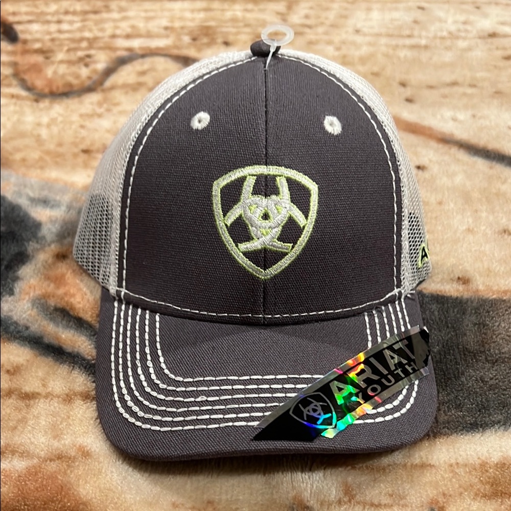 Ariat Gray and White Mesh Cap